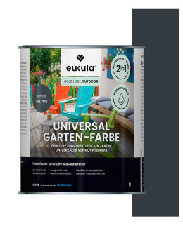 Eukula Universal Gartenfarbe, 1 Liter, Anthrazit RAL 7016