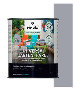 Eukula Universal Gartenfarbe, 1 Liter, Fenstergrau RAL 7040