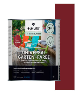 Eukula Universal Gartenfarbe, 1 Liter, Purpurrot RAL 3004
