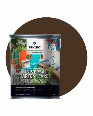 Eukula Universal Gartenfarbe, 2,5 Liter, Sepiabraun RAL 8014