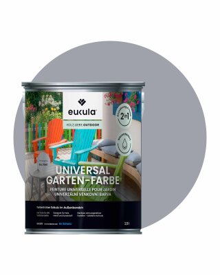 Eukula Universal Gartenfarbe, 2,5 Liter, Fenstergrau RAL 7040