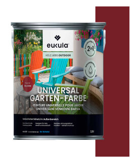 Eukula Universal Gartenfarbe, 2,5 Liter, Purpurrot RAL 3004