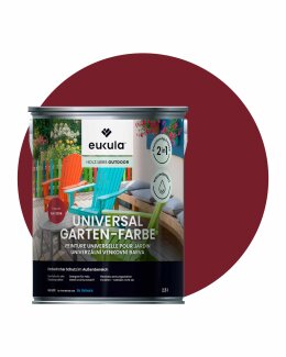 Eukula Universal Gartenfarbe, 2,5 Liter, Purpurrot RAL 3004