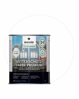 Eukula Universal Wetterschutz Farbe, 1 Liter, Verkehrsweiß RAL 9016