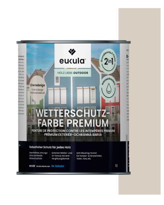 Eukula Universal Wetterschutz Farbe, 1 Liter, Cremebeige