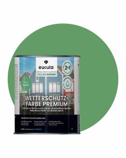 Eukula Universal Wetterschutz Farbe, 1 Liter, Blassgrün RAL 6021