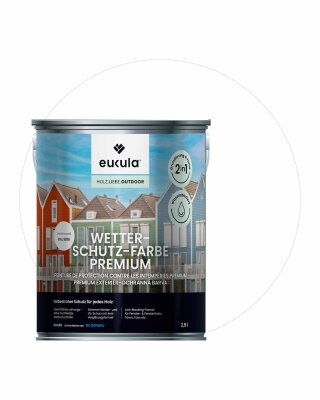 Eukula Universal Wetterschutz Farbe, 2,5 Liter, Verkehrsweiß RAL 9016