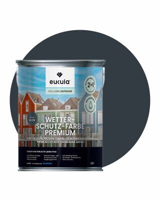 Eukula Universal Wetterschutz Farbe, 2,5 Liter, Anthrazit RAL 7016