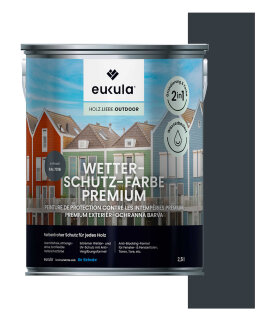 Eukula Universal Wetterschutz Farbe, 2,5 Liter, Anthrazit RAL 7016