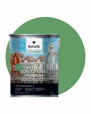 Eukula Universal Wetterschutz Farbe, 2,5 Liter, Blassgrün RAL 6021