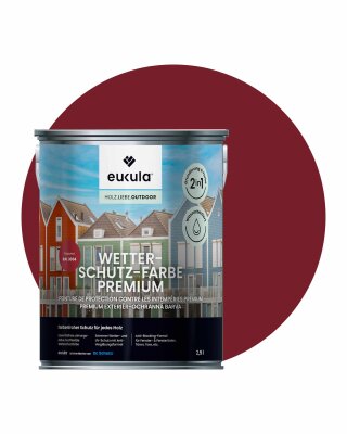 Eukula Universal Wetterschutz Farbe, 2,5 Liter, Purpurrot RAL 3004