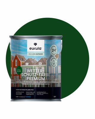 Eukula Universal Wetterschutz Farbe, 2,5 Liter, Moosgrün RAL 6005