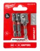 Milwaukee Shockwave Steckschlüsseleinsätze, 1/4" Sechskant auf 1/4, 3/8 und 1/2" Vierkant Set, 3-teilig