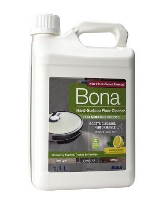 Bona Hartbodenreiniger für Wischroboter, Konzentrat, 1,1 Liter, Zitronen-Minze Duft