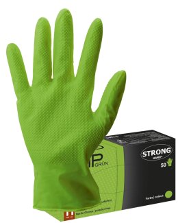 Stronghand Grip Einweghandschuhe 50er-Box, Grün, Größe 9 (L)