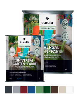 Eukula Universal Gartenfarbe, 0,125 Liter, Fenstergrau RAL 7040