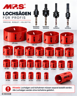MPS HSS-Bi-Metall Lochsäge M3 für Holz und Metall