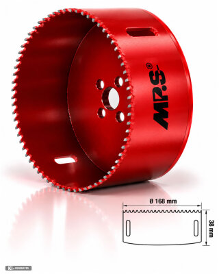 MPS HSS-Bi-Metall Lochsäge M3 für Holz und Metall 168 mm