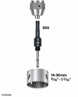 MPS Aufnahme für Lochsäge SDS Aufnahme 14-30 mm