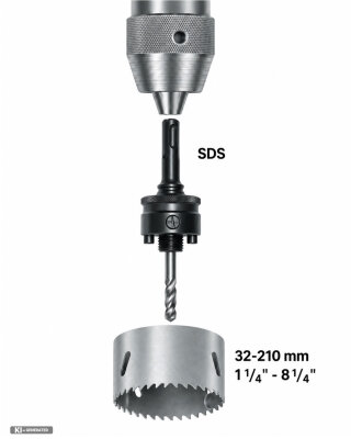 MPS Aufnahme für Lochsäge SDS Aufnahme 32-210 mm